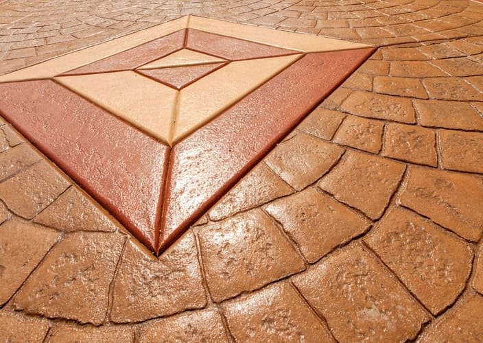 Stamped concrete by Gladstone Concreters lain on the street